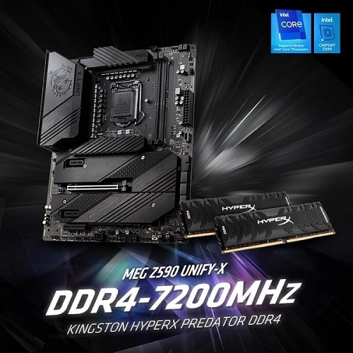 HyperX y MSI establecen un nuevo récord mundial de overclocking de DDR4 a 7200 MHz