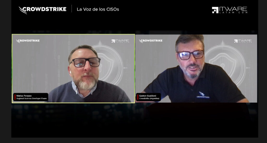 Matías Perazzo de ITseller y ITware y Gaston Gualdoni, Regional Sales Manager de CrowdStrike Argentina
