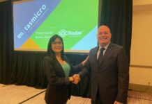 Tasmicro y SOCRadar se unen para reforzar la seguridad de las organizaciones en México Claudia Del Rosario, Americas Strategic Channel Alliances Manager LATAM en SOCRadar, y Sergio Hernández, Director General de Tasmicro.