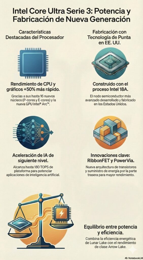 Características Intel Core Ultra Serie 3.