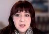 Select: Ventas TIC repuntan en julio y el optimismo empresarial alcanza su mejor nivel desde febrero Primer plano de la analista Tania Álvarez, de la firma Select, participando en una transmisión digital en vivo. Aparece hablando de frente, con el cabello castaño con flequillo, vistiendo una bufanda con estampado de leopardo y un fondo de oficina difuminado.