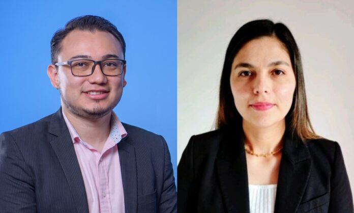 Edison Jair Pedraza Guerrero, Presales Engineer de Red Hat, y Diana Palomino, Presales Engineer de F5, en Licencias OnLine.