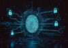 Sophos revela que el phishing y el robo de identidad impulsan el 79% de los ataques de ransomware Ilustración abstracta tridimensional de una huella dactilar holográfica en color azul neón, la cual está rodeada por tres iconos de candados de seguridad conectados mediante líneas luminosas similares a las de un circuito electrónico sobre un fondo oscuro.