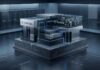 Databricks fortalece su Security Lakehouse tras adquirir Panther para modernizar los SOC con IA Representación 3D de una arquitectura de servidores en un centro de datos. En el centro, una estructura modular metálica muestra los logotipos de Databricks y Panther interconectados por líneas de luz azul. La base de este bloque lleva el nombre Lakewatch y exhibe grabados de los estándares OCSF, Delta, Parquet y SQL. En el suelo del entramado, diversas líneas de flujo de datos convergen hacia el centro acompañadas por las palabras Seguridad, TI y Negocio.