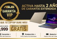 ASUS amplía la protección de sus laptops con la nueva Garantía VIP Banner promocional de la nueva Garantía VIP de ASUS en México, la cual ofrece a los usuarios de laptops elegibles una cobertura total extendida para brindarles mayor tranquilidad.