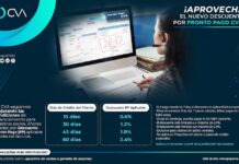 Grupo CVA fortalece el financiamiento para sus socios con descuento por pronto pago Gráfico promocional corporativo de Grupo CVA en tonos azules y turquesa que anuncia el "Descuento por Pronto Pago CVA". La imagen muestra a una ejecutiva con auriculares mirando un monitor que exhibe una factura digital con un sello rojo de "PAID". En la parte inferior se incluye una tabla comparativa con los días de crédito y el porcentaje de descuento aplicable, además de un listado con los términos y condiciones de la iniciativa.