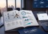 Infoblox revela cómo la IA impulsa ecosistemas criminales detrás del cibercrimen moderno Fotografía de un informe impreso abierto sobre una mesa de juntas, titulado "2026 Threat Landscape Report", junto a cuadernos de la marca Infoblox Threat Intel y una tableta digital. Las páginas del reporte muestran infografías, esquemas de conexiones DNS y gráficos estadísticos que ilustran datos como "25% dominios de alto riesgo", "44% efímeros" y un aumento del 62% en estafas. De fondo, a través del ventanal de la oficina, se observa la silueta de una ciudad al atardecer.