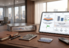 SonicWall lanza solución de seguridad de endpoints adaptada a MSP y PyMEs Fotografía de un escritorio de oficina con un dispositivo de seguridad metálico que ostenta el logotipo "SONICWALL ENDPOINT SECURITY UNIFIED PROTECTION". A su lado, una tableta muestra una interfaz con gráficos de arquitectura unificada, comparativas de TCO y la opción de rollback para recuperación ante ransomware. Sobre la mesa reposan además una libreta, una pluma, una calculadora, una placa con la insignia "CERTIFICADA VB100" y un control remoto.