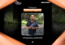 HikTech Stars 2026: Hikvision impulsa el uso de redes sociales para mostrar tecnología en México Banner digital de HikTech Star Show enmarcando la categoría "Crea con ingenio", con la fotografía del creador de la cuenta @impulzza_networks hablando en un entorno al aire libre frente a árboles y un camino.